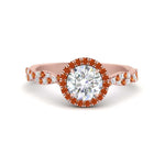 Load image into Gallery viewer, classic-vine-halo-round-orange-sapphire-engagement-ring-in-rose-gold-FD9126RORGSAOR-NL-RG?v=1757924865