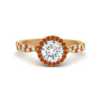 Load image into Gallery viewer, classic-vine-halo-round-orange-sapphire-engagement-ring-in-yellow-gold-FD9126RORGSAOR-NL-YG_30992e91-7776-4074-8cc8-3ce7c1481724?v=1757924964