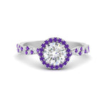 Load image into Gallery viewer, classic-vine-halo-round-purple-topaz-engagement-ring-in-white-gold-FD9126RORGVITO-NL-WG_7466d894-225b-4e6e-81a0-d8b3e62d2102?v=1757924964