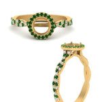 Load image into Gallery viewer, classic-vine-halo-semi-mount-emerald-engagement-ring-in-yellow-gold-FD9126SMRGEMGRANGLE3-NL-YG?v=1757924986