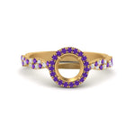 Load image into Gallery viewer, classic-vine-halo-semi-mount-purple-topaz-engagement-ring-in-yellow-gold-FD9126SMRGVITO-NL-YG?v=1757924987