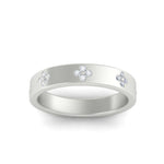 Load image into Gallery viewer, clover-leaf-flower-diamond-band-ring-in-white-gold-FD11316BANGLE3-NL-WG.jpg