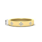 Load image into Gallery viewer, clover-leaf-flower-diamond-band-ring-in-yellow-gold-FD11316BANGLE3-NL-YG.jpg