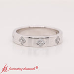 Load image into Gallery viewer, clover-leaf-flower-diamond-nature-inspired-band-in-14k-white-gold-fd11316b-5