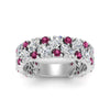 Load image into Gallery viewer, cluster-anniversary-pink-sapphire-ring-in-white-gold-FD10124BGSADRPI-NL-WG.jpg