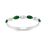 Load image into Gallery viewer, common-prong-elongated-emerald-wedding-ring-in-FD9939BGEMGR-NL-WG