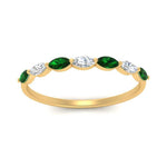 Load image into Gallery viewer, common-prong-elongated-emerald-wedding-ring-in-FD9939BGEMGR-NL-YG
