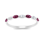 Load image into Gallery viewer, common-prong-elongated-pink-sapphire-wedding-ring-in-FD9939BGSADRPI-NL-WG