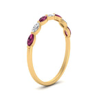 Load image into Gallery viewer, common-prong-elongated-pink-sapphire-wedding-ring-in-FD9939BGSADRPI-NL-YG