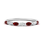 Load image into Gallery viewer, common-prong-elongated-ruby-wedding-ring-in-FD9939BGRUDR-NL-WG