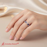 Load image into Gallery viewer, common-prong-elongated-sapphire-wedding-ring-in-white-gold-FD9939BGS