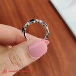 Load image into Gallery viewer, common-prong-elongated-sapphire-wedding-ring-in-white-gold-FD9939BG