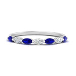 Load image into Gallery viewer, common-prong-elongated-sapphire-wedding-ring-in-FD9939BGSABL-NL-WG