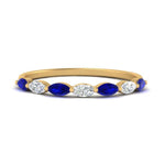 Load image into Gallery viewer, common-prong-elongated-sapphire-wedding-ring-in-FD9939BGSABL-NL-YG
