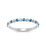 Load image into Gallery viewer, common-prong-thin-round-diamond-wedding-band-with-blue-topaz-in-FDENS3023BGICBLTO-NL-WG