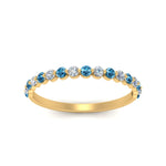 Load image into Gallery viewer, common-prong-thin-round-diamond-wedding-band-with-blue-topaz-in-FDENS3023BGICBLTO-NL-YG