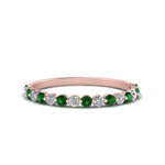 Load image into Gallery viewer, common-prong-thin-round-diamond-wedding-band-with-emerald-in-FDENS3023BGEMGR-NL-RG
