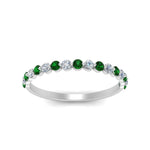 Load image into Gallery viewer, common-prong-thin-round-diamond-wedding-band-with-emerald-in-FDENS3023BGEMGR-NL-WG