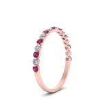 Load image into Gallery viewer, common-prong-thin-round-diamond-wedding-band-with-pink-sapphire-in-FDENS3023BGSADRPI-NL-RG