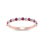 Load image into Gallery viewer, common-prong-thin-round-diamond-wedding-band-with-pink-sapphire-in-FDENS3023BGSADRPI-NL-RG