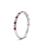 Load image into Gallery viewer, common-prong-thin-round-diamond-wedding-band-with-pink-sapphire-in-FDENS3023BGSADRPI-NL-WG