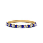 Load image into Gallery viewer, common-prong-thin-round-diamond-wedding-band-with-sapphire-in-FDENS3023BGSABL-NL-YG
