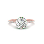 Load image into Gallery viewer, compass-point-under-halo-diamond-engagement-ring-with-emerald-in-rose-gold-FDENR2147RORGEMGR-NL-RG