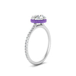 Load image into Gallery viewer, compass-point-under-halo-diamond-engagement-ring-with-purple-topaz-in-white-gold-FDENR2147RORGVITOANGLE2-NL-WG