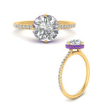 Load image into Gallery viewer, compass-point-under-halo-diamond-engagement-ring-with-purple-topaz-in-yellow-gold-FDENR2147RORGVITOANGLE3-NL-YG