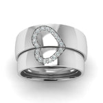 Load image into Gallery viewer, couple_s-his-and-her-matching-wedding-rings-with-white-diamond-in-platinum-FD1144BANGLE5-NL-WG