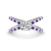 Load image into Gallery viewer, cross-band-asscher-cut-engagment-ring-with-purple-topaz-white-gold-FD9890ASRGVITO-NL-WG.jpg?v=1760525697