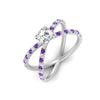 Load image into Gallery viewer, cross-band-asscher-cut-engagment-ring-with-purple-topaz-white-gold-FD9890ASRGVITOANGLE2-NL-WG.jpg?v=1760525698