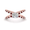 Load image into Gallery viewer, cross-band-asscher-cut-engagment-ring-with-ruby-rose-gold-FD9890ASRGRUDR-NL-RG.jpg?v=1760525697