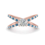 Load image into Gallery viewer, cross-band-cushion-cut-engagment-ring-with-blue-topaz-rose-gold-FD9890CURGICBLTO-NL-RG_f33308f1-001a-46a5-8e8b-963457f8e254.jpg?v=1760525946