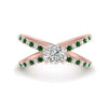 Load image into Gallery viewer, cross-band-cushion-cut-engagment-ring-with-emerald-rose-gold-FD9890CURGEMGR-NL-RG_6b9c5316-6df1-47e8-968a-3dae82732faf.jpg?v=1760525870