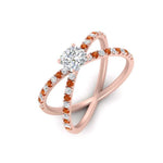 Load image into Gallery viewer, cross-band-cushion-cut-engagment-ring-with-orange-sapphire-rose-gold-FD9890CURGSAORANGLE2-NL-RG.jpg?v=1760525715
