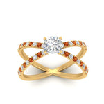 Load image into Gallery viewer, cross-band-cushion-cut-engagment-ring-with-orange-sapphire-yellow-gold-FD9890CURGSAORANGLE5-NL-YG.jpg?v=1760525716