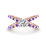 Load image into Gallery viewer, cross-band-cushion-cut-engagment-ring-with-purple-topaz-rose-gold-FD9890CURGVITO-NL-RG_8258abde-d47c-4ce0-81ae-f54c6ab65d22.jpg?v=1760525946