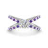Load image into Gallery viewer, cross-band-cushion-cut-engagment-ring-with-purple-topaz-white-gold-FD9890CURGVITO-NL-WG_2d803479-312e-4d57-9733-aceb9e78a734.jpg?v=1760525946
