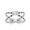 Load image into Gallery viewer, cross-band-cushion-cut-engagment-ring-with-purple-topaz-white-gold-FD9890CURGVITOANGLE5-NL-WG_0524ef26-c284-457e-9f04-b20ca9f8a1e1.jpg?v=1760525870