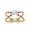 Load image into Gallery viewer, cross-band-cushion-cut-engagment-ring-with-purple-topaz-yellow-gold-FD9890CURGVITOANGLE5-NL-YG_77d87fb0-4581-4921-bb58-4cd32ba43d86.jpg?v=1760525870
