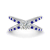 Load image into Gallery viewer, cross-band-cushion-cut-engagment-ring-with-sapphire-white-gold-FD9890CURGSABL-NL-WG_a045be03-19fa-46c4-8678-95adc71c7b74.jpg?v=1760525870