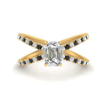 Load image into Gallery viewer, cross-band-emerald-cut-engagment-ring-with-black-diamond-yellow-gold-FD9890EMRGBLACK-NL-YG_bd7434cf-b45b-43ed-841b-56174333726e.jpg?v=1760525947