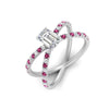 Load image into Gallery viewer, cross-band-emerald-cut-engagment-ring-with-pink-sapphire-white-gold-FD9890EMRGSADRPIANGLE2-NL-WG_359bebc6-d38a-4333-b487-c4458a7d1802.jpg?v=1760525879