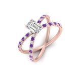 Load image into Gallery viewer, cross-band-emerald-cut-engagment-ring-with-purple-topaz-rose-gold-FD9890EMRGVITOANGLE2-NL-RG_f6cd7420-c21b-4102-bb25-182aea57c37a.jpg?v=1760525946