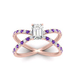 Load image into Gallery viewer, cross-band-emerald-cut-engagment-ring-with-purple-topaz-rose-gold-FD9890EMRGVITOANGLE5-NL-RG_81748e9f-39b6-4044-ad61-51f09a3a0b90.jpg?v=1760525947