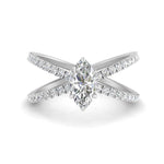 Load image into Gallery viewer, cross-band-marquise-cut-engagment-ring-white-gold-FD9890MQR-NL-WG