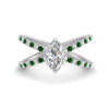 Load image into Gallery viewer, cross-band-marquise-cut-engagment-ring-with-emerald-white-gold-FD9890MQRGEMGR-NL-WG_6c796efd-32bc-4110-b40f-fdbaa7107975.jpg?v=1760525898