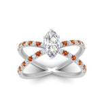 Load image into Gallery viewer, cross-band-marquise-cut-engagment-ring-with-orange-sapphire-white-gold-FD9890MQRGSAORANGLE5-NL-WG_7f339620-8057-426d-bbfa-78efe4125fd4.jpg?v=1760525899
