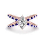 Load image into Gallery viewer, cross-band-marquise-cut-engagment-ring-with-sapphire-rose-gold-FD9890MQRGSABL-NL-RG_9705098b-69cc-4637-b360-3d48a59db49b.jpg?v=1760525898